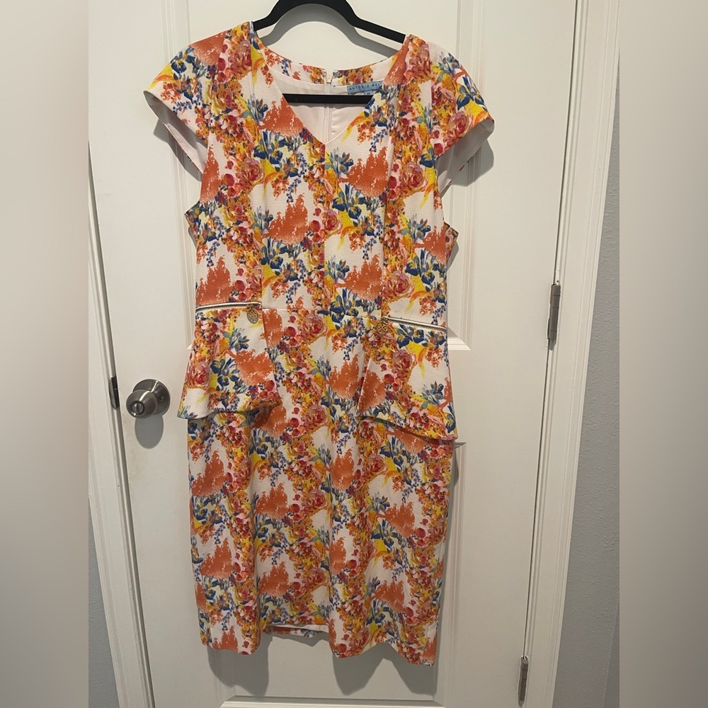 ANTONIO MELANI Colorful Floral Midi Dress